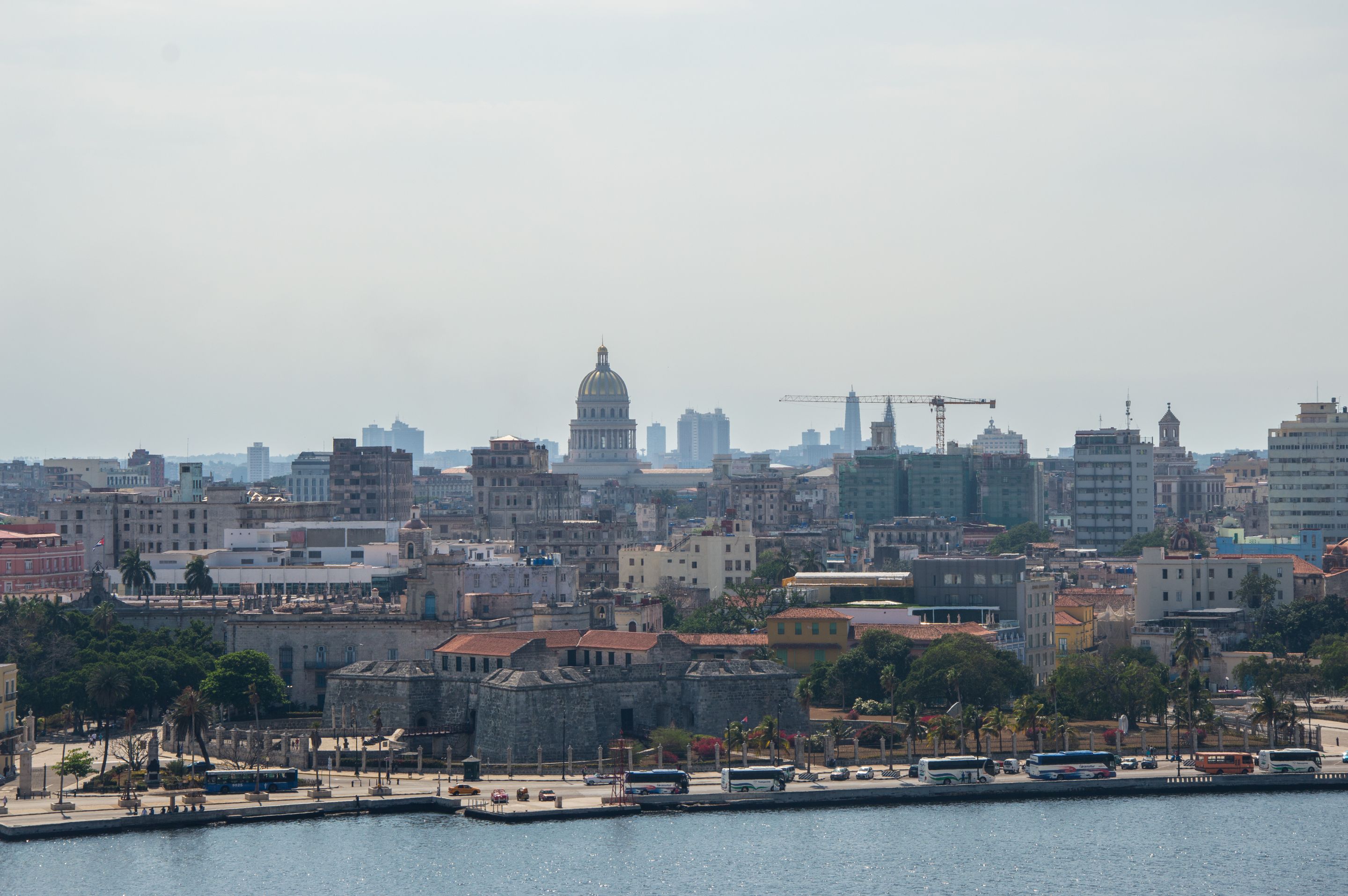 Aerial view of Havana showcasing the city's urban architecture and iconic capitol building.